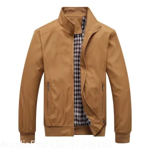 2026 New Men Solid Slim Fit Bomber Jacket